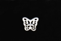 Коннектор-соединитель Бабочка 12х10х1мм, отверстие 0,8мм, цвет белый, ракушка, 14-142, 1шт
