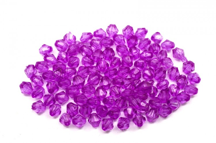 Бусины акриловые Биконус 5х5мм, отверстие 1,5мм, цвет фиолетовый, 540-221, 10г (около 190шт) Бусины акриловые Биконус 5х5мм, отверстие 1,5мм, цвет фиолетовый, 540-221, 10г (около 190шт)