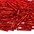 Бисер чешский PRECIOSA стеклярус 97070 20мм витой красный, серебряная линия внутри, 50г - Бисер чешский PRECIOSA стеклярус 97070 20мм витой красный, серебряная линия внутри, 50г