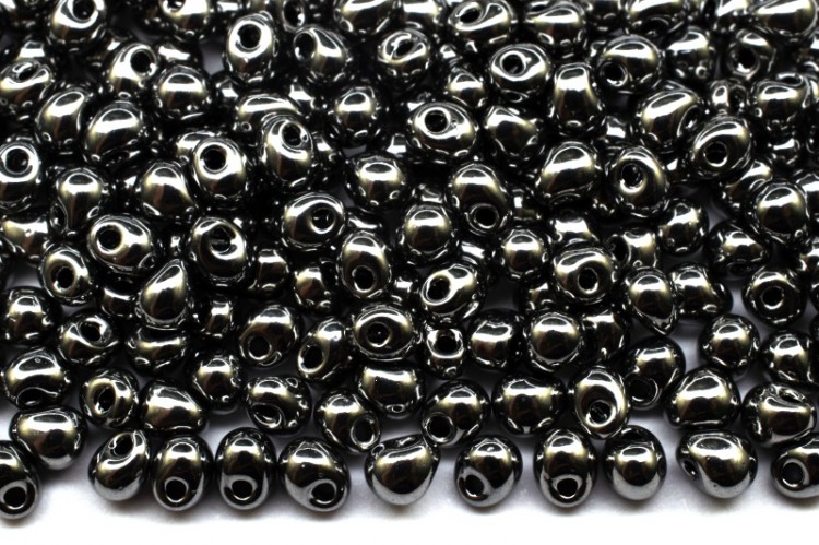 Бисер MIYUKI Drops 3,4мм #55036 черный хром, непрозрачный, 10 грамм Бисер MIYUKI Drops 3,4мм #55036 черный хром, непрозрачный, 10 грамм