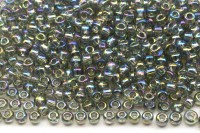 Бисер японский TOHO круглый 11/0 #0176 черный алмаз, радужный прозрачный, 10 грамм