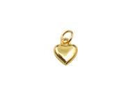 Подвеска Сердце 9х8х4мм, отверстие 3мм, латунь, золото, 18k позолота, 22-585, 1шт