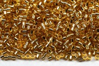 Бисер японский MIYUKI Delica цилиндр 15/0 DBS-0042 золото, серебряная линия внутри, 5 грамм