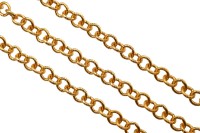 Цепочка для бижутерии звено круглое 8х8х1,5мм, цвет розовое золото, железо, 27-332, 1м