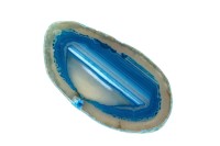 Срез Агата природного, оттенок темно-синий, 68х38х6мм, отверстие 2мм, 37-438, 1шт