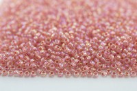 Бисер японский TOHO круглый 11/0 #0779 хрусталь/лосось радужный, окрашенный изнутри, 10 грамм