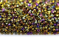 Бисер японский MIYUKI Delica цилиндр 11/0 DB-0029 пурпурный/золотистый ирис, 5 грамм