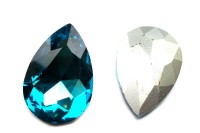 Кристалл Капля 25х18мм, цвет голубой, стекло, 26-119, 2шт