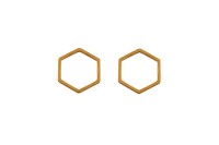 Коннектор Шестиугольник 13,5х12х0,8мм, цвет золото, хирургическая сталь, 14-149, 2шт