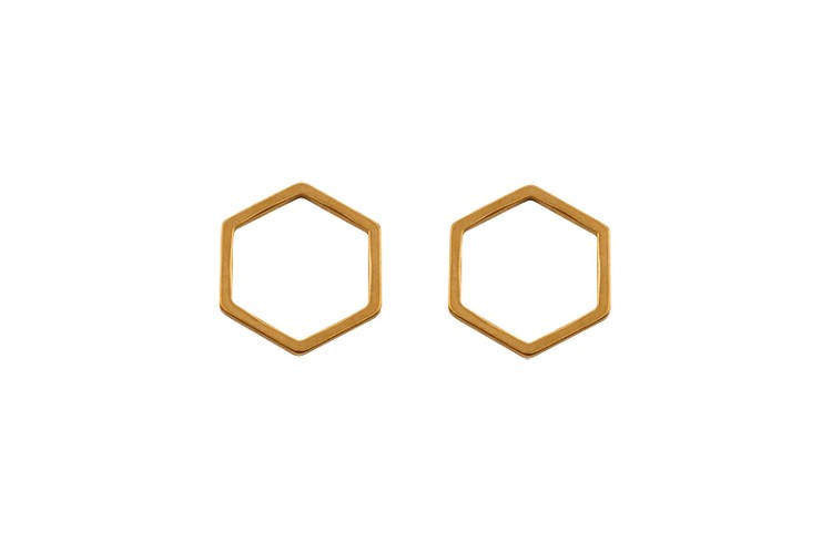 Коннектор Шестиугольник 13,5х12х0,8мм, цвет золото, хирургическая сталь, 14-149, 2шт Коннектор Шестиугольник 13,5х12х0,8мм, цвет золото, хирургическая сталь, 14-149, 2шт