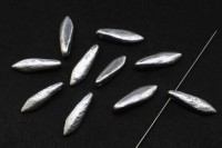 Бусины Dagger beads 16х5мм, отверстие 0,8мм, цвет 01700E серебро, Etched, 736-067, 10шт