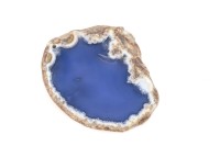 Срез Агата природного, оттенок голубой, 56х48х6мм, отверстие 2мм, 37-278, 1шт