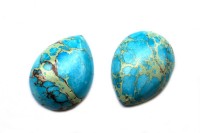 Кабошон капля 20х15мм, Яшма, оттенок голубой, 2015-025, 1шт