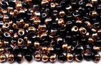 Бисер MIYUKI Drops 3,4мм #55034 Black Capri Gold, непрозрачный, 10 грамм