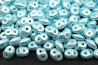 Бусины SuperDuo 2,5х5мм, отверстие 0,8мм, цвет 02010/25018 голубой непрозрачный жемчужный, 706-206, 10г (около 120шт)