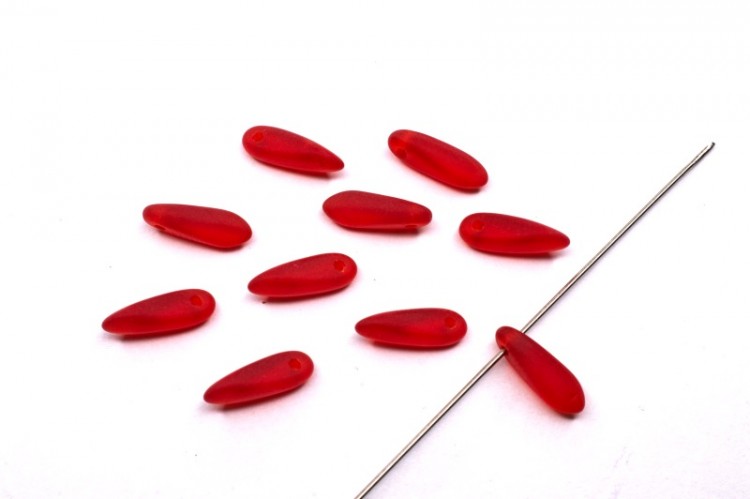 Бусины Dagger beads 11х3мм, отверстие 0,8мм, цвет 90070/84100 красный, 736-007, 10шт Бусины Dagger beads 11х3мм, отверстие 0,8мм, цвет 90070/84100 красный, 736-007, 10шт