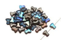 Бусины Tee beads 2х8мм, отверстие 0,5мм, цвет 00030/98837 матовый серый, радужный, 730-028, 10г (около 50шт)