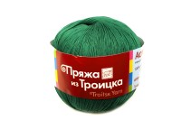 Пряжа Астра, цвет 2286 зеленый, 100% хлопок мерсеризованный, 100г, 610м, Троицк, 1шт