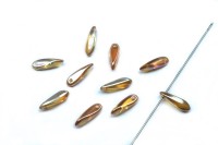 Бусины Dagger beads 11х3мм, отверстие 0,8мм, цвет 00030/98532 Crystal Brown Rainbow, 736-038, 10шт