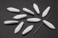 Бусины Dagger beads 16х5мм, отверстие 0,8мм, цвет 03000/84110 белый матовый, 736-123, 10шт