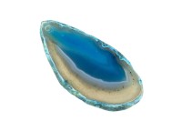 Срез Агата природного, оттенок темно-синий, 67х33х5мм, отверстие 2мм, 37-427, 1шт