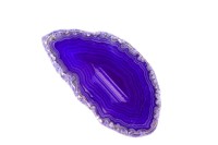 Срез Агата природного, оттенок фиолетовый, 69х37х5мм, отверстие 2мм, 37-321, 1шт