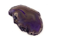 Срез Агата природного, оттенок фиолетовый, 68х45х5мм, отверстие 2мм, 37-321, 1шт