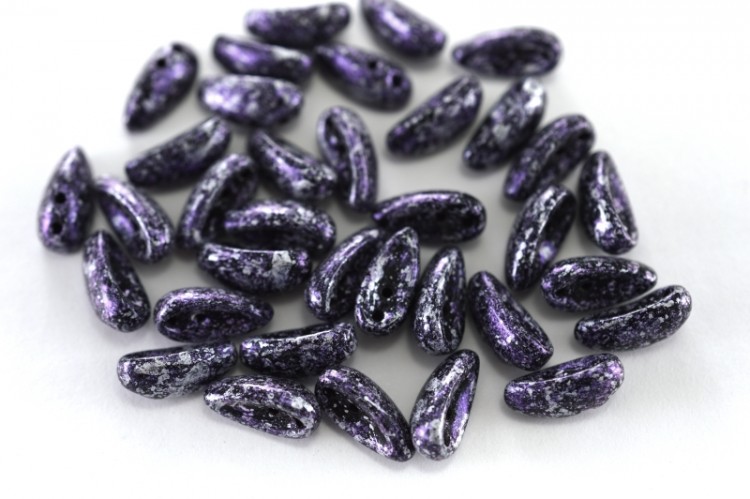 Бусины Chilli beads 4х11мм, два отверстия 0,9мм, цвет 23980/45710 черный/фиолетовый твид, 702-016, 10г (около 35шт) Бусины Chilli beads 4х11мм, два отверстия 0,9мм, цвет 23980/45710 черный/фиолетовый твид, 702-016, 10г (около 35шт)