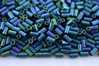 Бисер японский TOHO Bugle стеклярус 3мм #0706 изумрудный, матовый ирис, 5 грамм