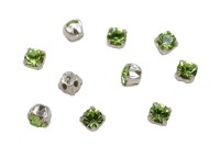 Шатоны Preciosa Maxima 3,2мм в оправе, цвет peridot DF/silver, 63-279, 10шт