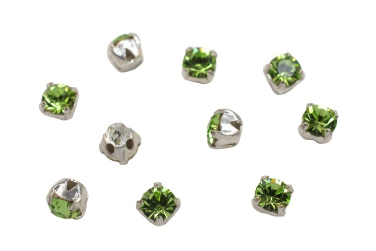 Шатоны Preciosa Maxima 3,2мм в оправе, цвет peridot DF/silver, 63-279, 10шт Шатоны Preciosa Maxima 3,2мм в оправе, цвет peridot DF/silver, 63-279, 10шт