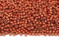 Бисер японский TOHO круглый 15/0 #PF0573F жженая медь, матовый Permanent Finish гальванизированный, 10 грамм