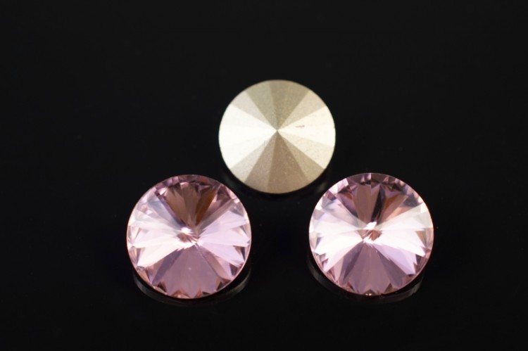 Кристалл Риволи 18мм, цвет розовый, стекло, 26-010, 2шт Кристалл Риволи 18мм, цвет розовый, стекло, 26-010, 2шт