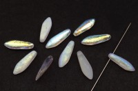Бусины Dagger beads 16х5мм, отверстие 0,8мм, цвет 00030/28783 хрусталь радужный Etched AB, 736-066, 10шт