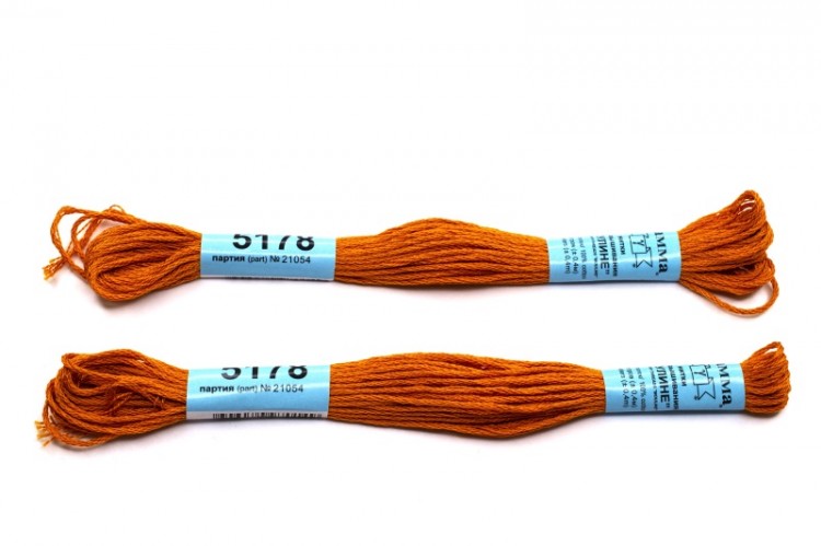 Купить Мулине Gamma, цвет 5178 оранжевый, хлопок, 8м, 1шт