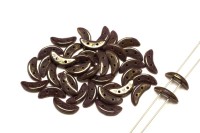 Бусины Crescent beads 10х3мм, цвет 0310-LG23030 Opaque Purple/Bronze Picasso, 708-095, 5г (около 40 шт)