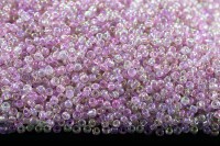 Бисер китайский круглый размер 12/0, цвет 0208 бледно-розовый прозрачный, радужный, 450г