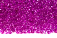 Бисер китайский круглый размер 8/0, цвет 0140 прозрачный, малиновая линия внутри, 85г