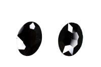 Кристалл Овал 18х13х5,5мм, цвет черный, стекло, 26-178, 2шт