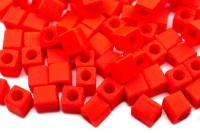 Бисер японский Miyuki Cube кубический 4мм #0407F светлый сиам, матовый непрозрачный, 10 грамм