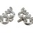 Замок-крючок на 7 нитей 43х34мм Elegant elements, сплав металлов, родий, 09-051, 1шт - Замок-крючок на 7 нитей 43х34мм Elegant elements, сплав металлов, родий, 09-051, 1шт