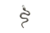 Подвеска Змея 53х25х3мм, отверстие 2,5мм, цвет античное серебро, сплав металлов, 22-657, 2шт