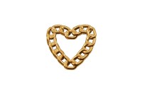 Коннектор Сердце 22х20,5х2мм, цвет золото, хирургическая сталь, 14-403, 1шт