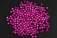 Бусины акриловые круглые 4мм, отверстие 1мм, цвет розовый, имитация жемчуга, 527-001, 10г (около 300шт)