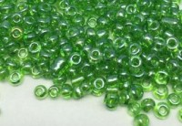 Бисер китайский круглый размер 12/0, цвет 0119А зеленый прозрачный блестящий, 450г