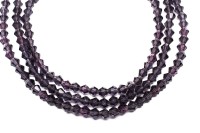 Бусина стеклянная биконус 4х4,5мм, цвет баклажан, прозрачная, 532-014, 20шт