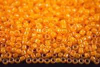 Бисер японский TOHO круглый 8/0 #0801 мандарин, окрашенный изнутри неон, светится в ультрафиолете, 10 грамм