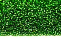 Бисер японский TOHO Treasure цилиндрический 11/0 #0027B зеленая трава, серебряная линия внутри, 5 грамм