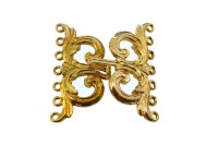 Замок-крючок на 7 нитей 43х34мм Elegant elements, сплав металлов, позолота, 09-050, 1шт
