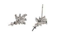 Гвоздики основы для серег 11х15х0,7мм, штифт 0,7мм, цвет платина, латунь/цирконий, 21-191, 1 пара